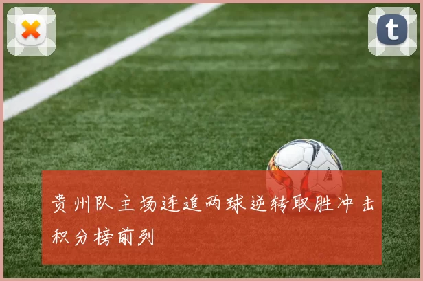 贵州队主场连追两球逆转取胜冲击积分榜前列